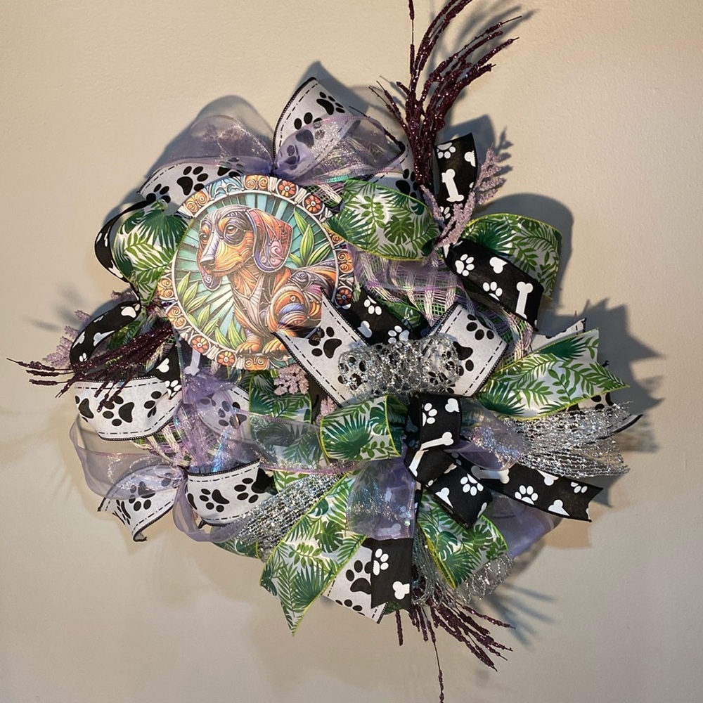 Dachshund fern wreath - Picture 1 of 11
